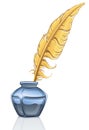 Feather and inkpot Royalty Free Stock Photo