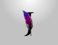 Feather J Letter Brand Logo icon, vector design concept feather with letter for initial luxury business, firm, law service,