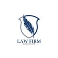 feather law firm  logo icon design template-vector Royalty Free Stock Photo