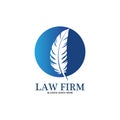 feather law firm  logo icon design template-vector Royalty Free Stock Photo