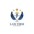 feather law firm  logo icon design template-vector Royalty Free Stock Photo