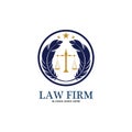 feather law firm  logo icon design template-vector Royalty Free Stock Photo