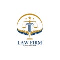 feather law firm  logo icon design template-vector Royalty Free Stock Photo
