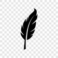 Feather leaf vector icon logo element illustration isolated on transparent background Royalty Free Stock Photo