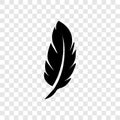 Feather leaf vector icon logo element illustration isolated on transparent background Royalty Free Stock Photo