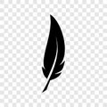 Feather Leaf Vector Icon Logo Element Illustration Isolated On Transparent Background
