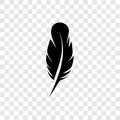 Feather Leaf Vector Icon Logo Element Illustration Isolated On Transparent Background