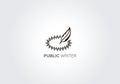 Feather Logo and Icon Vector Template. writer logo design template