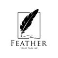 Feather logo vector design template basic RGB Royalty Free Stock Photo