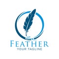 Feather logo vector design template basic RGB Royalty Free Stock Photo