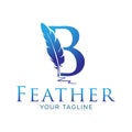 Feather logo vector design template basic RGB Royalty Free Stock Photo