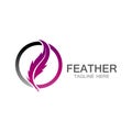 feather logo vector template line