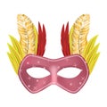 Feather mask mockup, realistic style