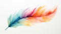 feather painted in watercolor Royalty Free Stock Photo