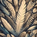 Feather Pattern A feather pattern is created using a photogram P Royalty Free Stock Photo