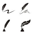 Feather pen logo Royalty Free Stock Photo