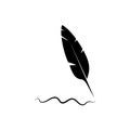 Feather pen vector icon, ink