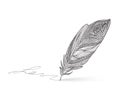 Feather pen icon. Calligraphy sign. Royalty Free Stock Photo