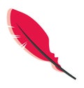 Feather pink. Vector isolated illustration