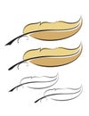 Feather - Quill design set in color or black and white