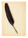 Feather quill on an old paper