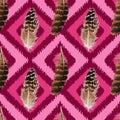 Feather Seamless Pattern Royalty Free Stock Photo