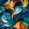 Feathered Elegance with AI-Crafted Seamless Tile Patterns