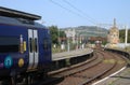 Feather and semaphore signals, Carnforth station Royalty Free Stock Photo