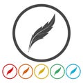Feather sign icon. Retro pen symbol. Royalty Free Stock Photo