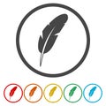 Feather sign icon. Retro pen symbol Royalty Free Stock Photo