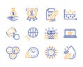 Feather signature, Gift and Smile icons set. Income money, Dot plot and Reward signs. Vector