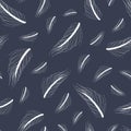 Feather Storm. Vector charcoal seamless pattern background.