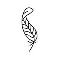 feather tattoo art vintage line icon vector illustration