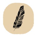 feather tattoo. Vector illustration decorative design Royalty Free Stock Photo