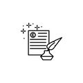 Feather text copywriting ink icon. Element of copywriting icon