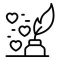 Feather trust icon, outline style