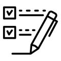 Feather trust pen icon, outline style