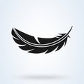 Feather vector icon isolated on white background Royalty Free Stock Photo
