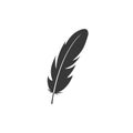 Feather vector icon isolated on white background Royalty Free Stock Photo