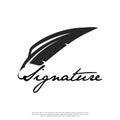 Feather vector logo as a pen in the past Royalty Free Stock Photo