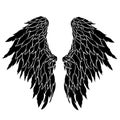 Feather Wings in the form of Angel or Dragon Illustration Royalty Free Stock Photo