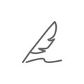 Feather, writing icon. Element of theater icon. Thin line icon