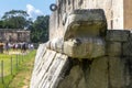 Feathered serpent of the ball game of the Mayan city of Chichen Itza in the Yucatan Peninsula in Mexico Royalty Free Stock Photo