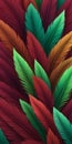 Feathered Shapes in Maroon Lawngreen Royalty Free Stock Photo