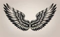 feathered wings, masterpiece, best quality, black background