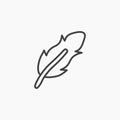 Featherline in Thin line black color. flat simple vector symbols illustration Royalty Free Stock Photo