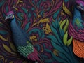 Feathers in Full Display: Colorful Peacock Wallpaper and Mural Background. Royalty Free Stock Photo