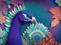 Feathers in Full Display: Colorful Peacock Wallpaper and Mural Background. Royalty Free Stock Photo