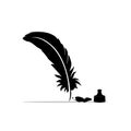 Feathers an ink logo icon design vector Royalty Free Stock Photo