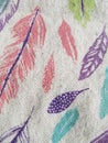 Feathers pattern print fabric colours